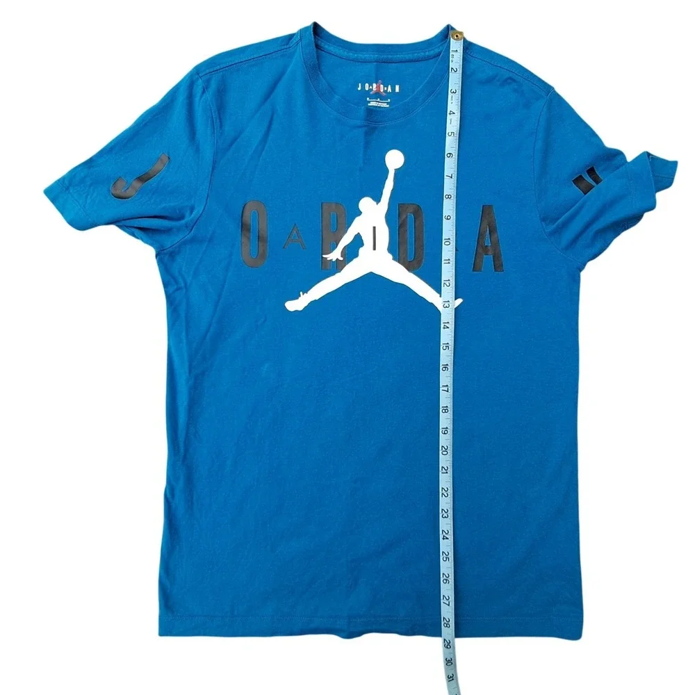 Jordan Mens‎ Blue Jumpman Graphic T-Shirt Size Medium Short Sleeve Cotton